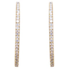 18ct Yellow Gold Solid Diamond Set Curved Drop Earrings