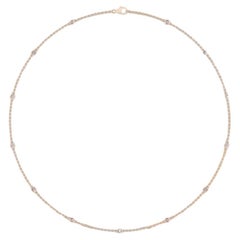 18ct Yellow Gold solitaire Diamond Necklace 1ct 18 Inch Long Station By The Yard