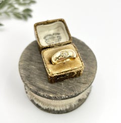 18ct Yellow Gold Star Set Diamond Single Stone Band Ring, Hallmarked London