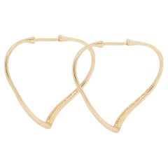 Oro amarillo de 18 ct Tiffany & Co. Pendientes de aro en forma de corazón Elsa Peretti