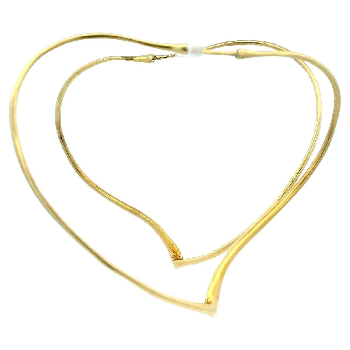 Oro giallo 18ct Tiffany & Co. Orecchini a cerchio a forma di cuore di Elsa Peretti
