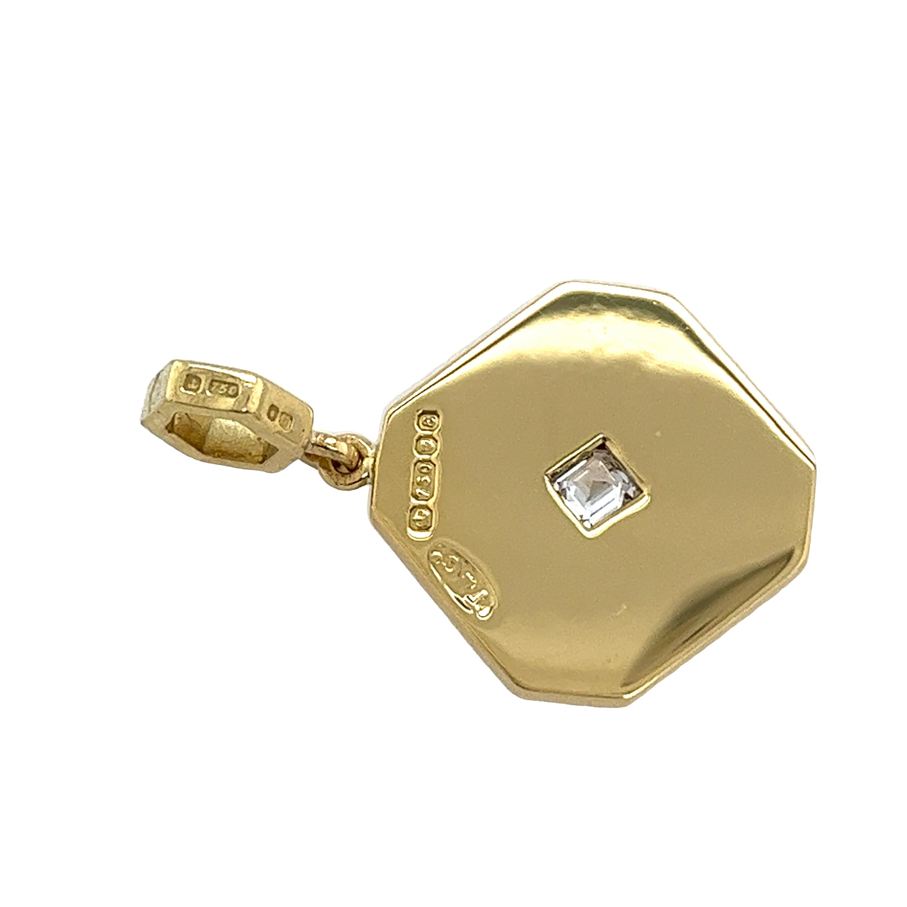 18ct Yellow Gold Tiffany & Co Pendant Set With 0.15ct Natural Diamond In Excellent Condition For Sale In London, GB