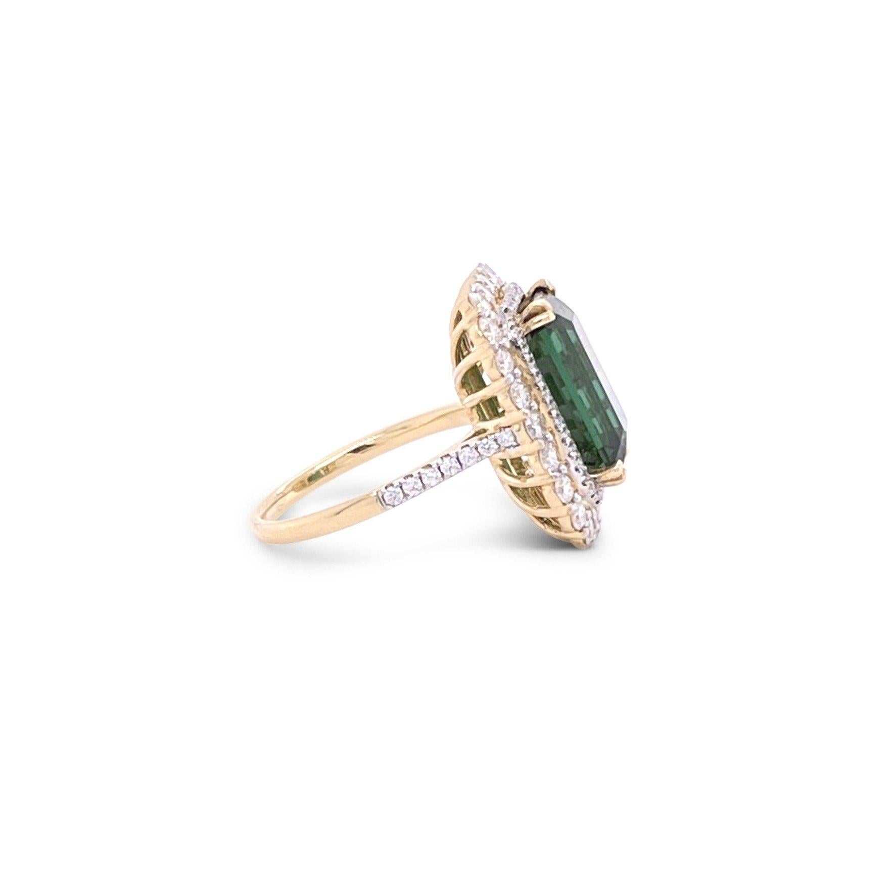 18CT Gelbgold Turmalin- und Diamantring 'GFCO GEM LAB CERTIFICIATE' im Angebot 7