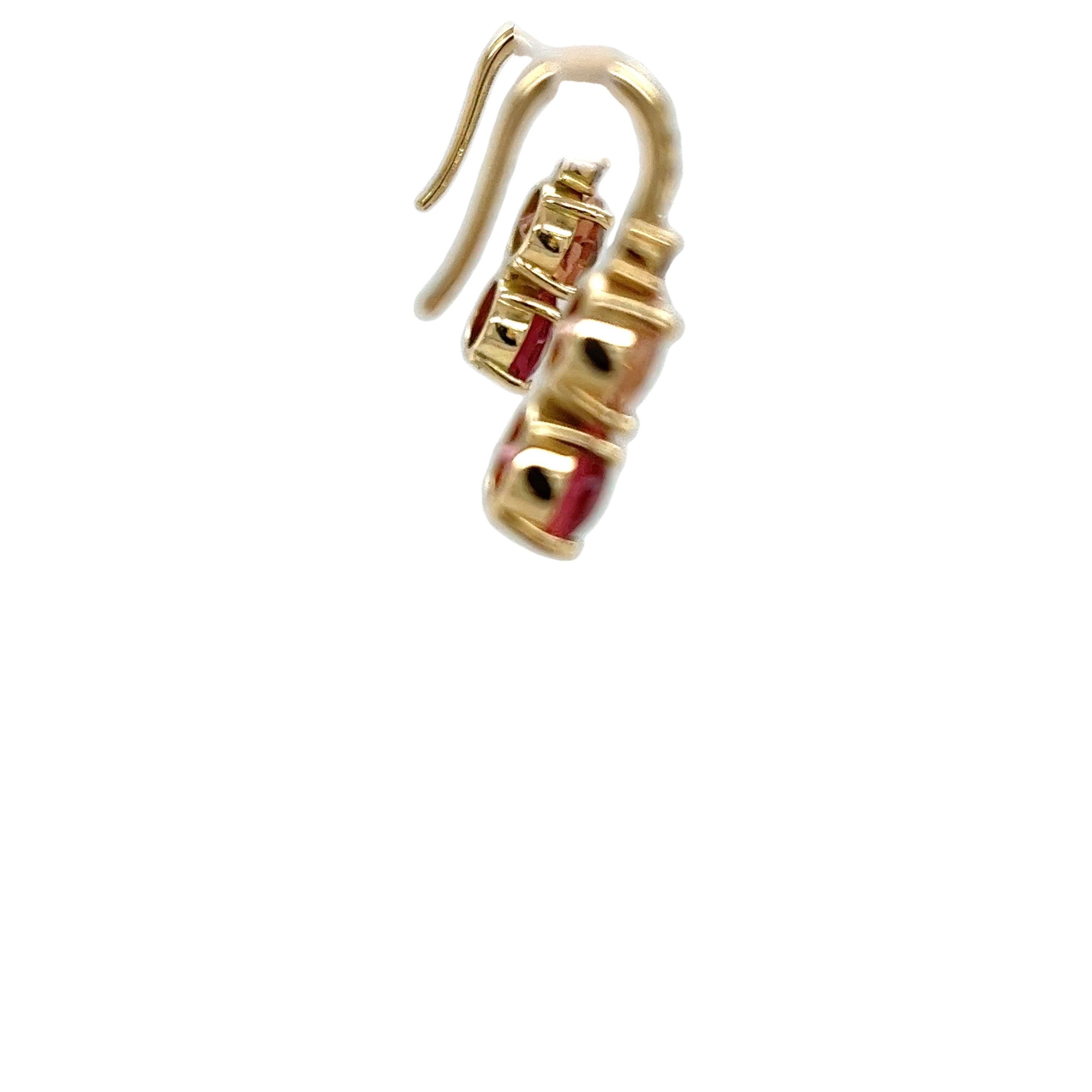 18ct Gelbgold Turmalin und Diamanten Tropfenohrringe im Angebot 2