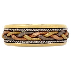 Anillo Nudo Caballero Tricolor Oro Amarillo 18 Quilates