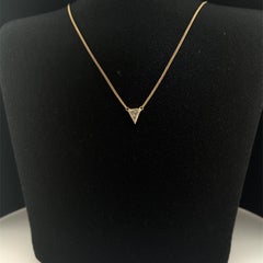18ct Yellow Gold Triangle Diamond Pendant Necklace – 0.50ct Natural Diamond, 17"