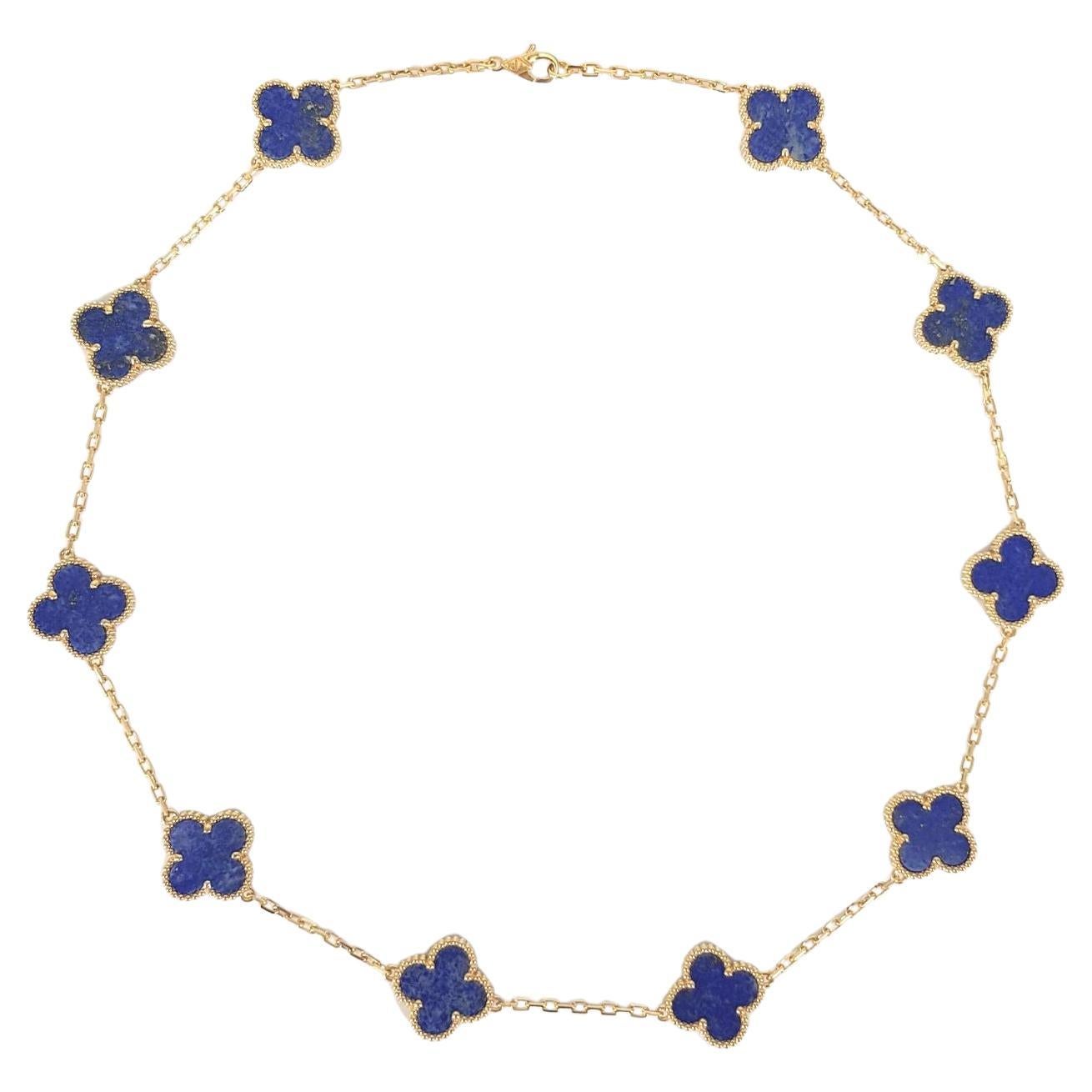 18CT Yellow Gold Van Cleef and Arpels Lapis Necklace