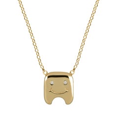 18 Carat Yellow Gold Vermeil and Diamond 'Sweet Tooth' Necklace