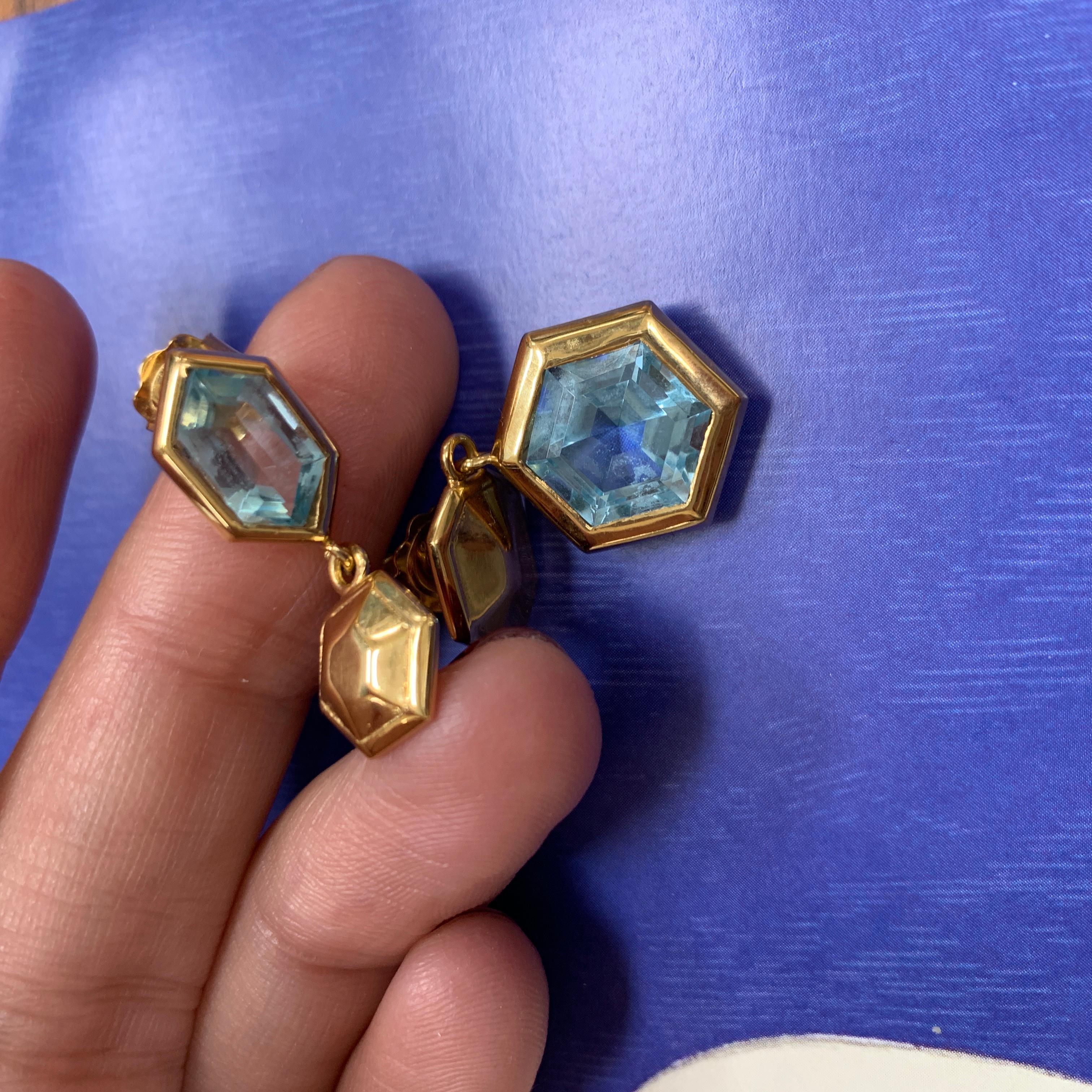 Women's 18ct Yellow Gold Vermeil and Topaz Earrings For Sale