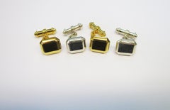 18 Carat Yellow Gold Vermeil Geometric Cufflinks
