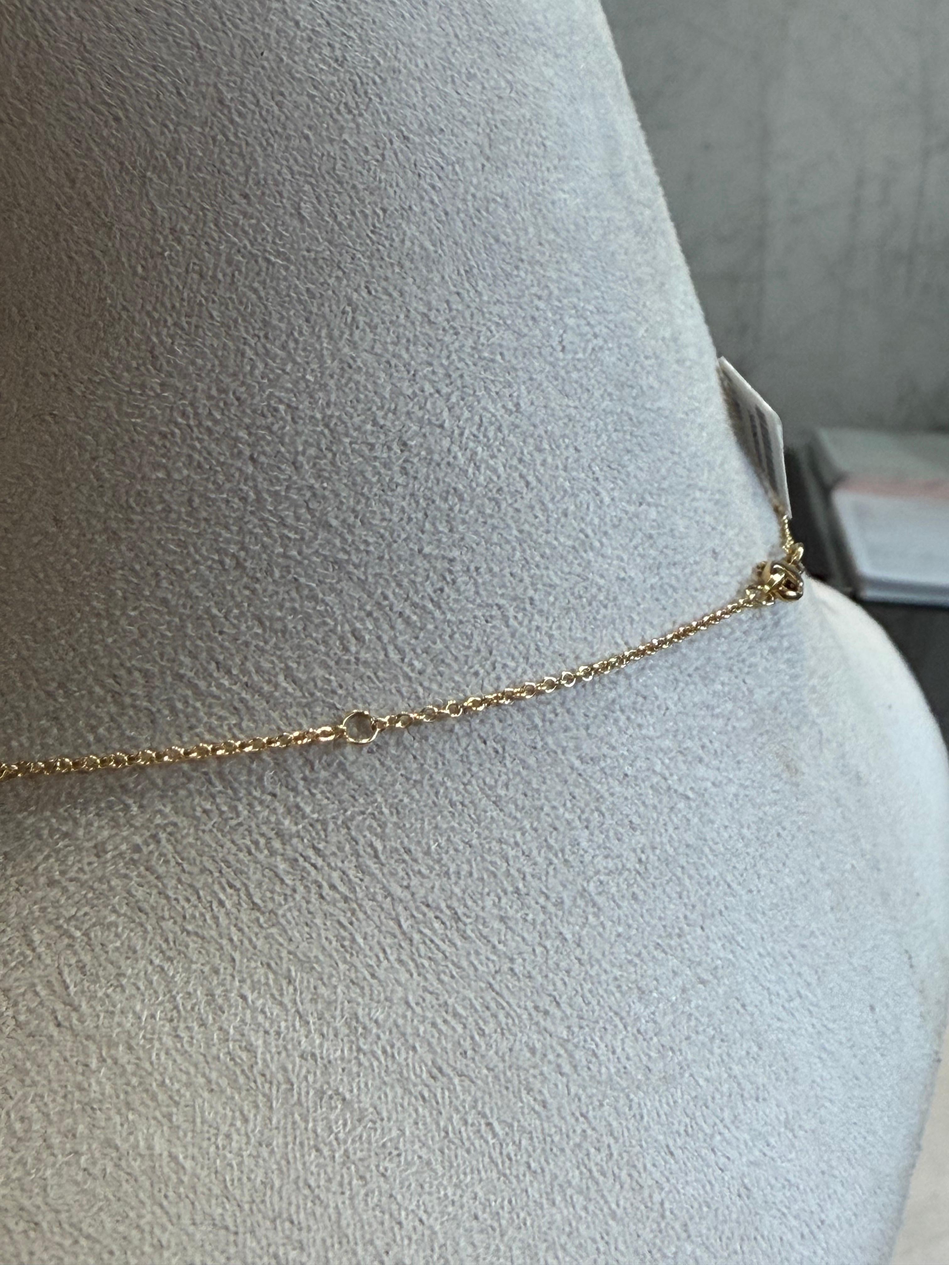 Collar Gota Diamante Blanco Oro Amarillo 18ct Corte redondo en venta