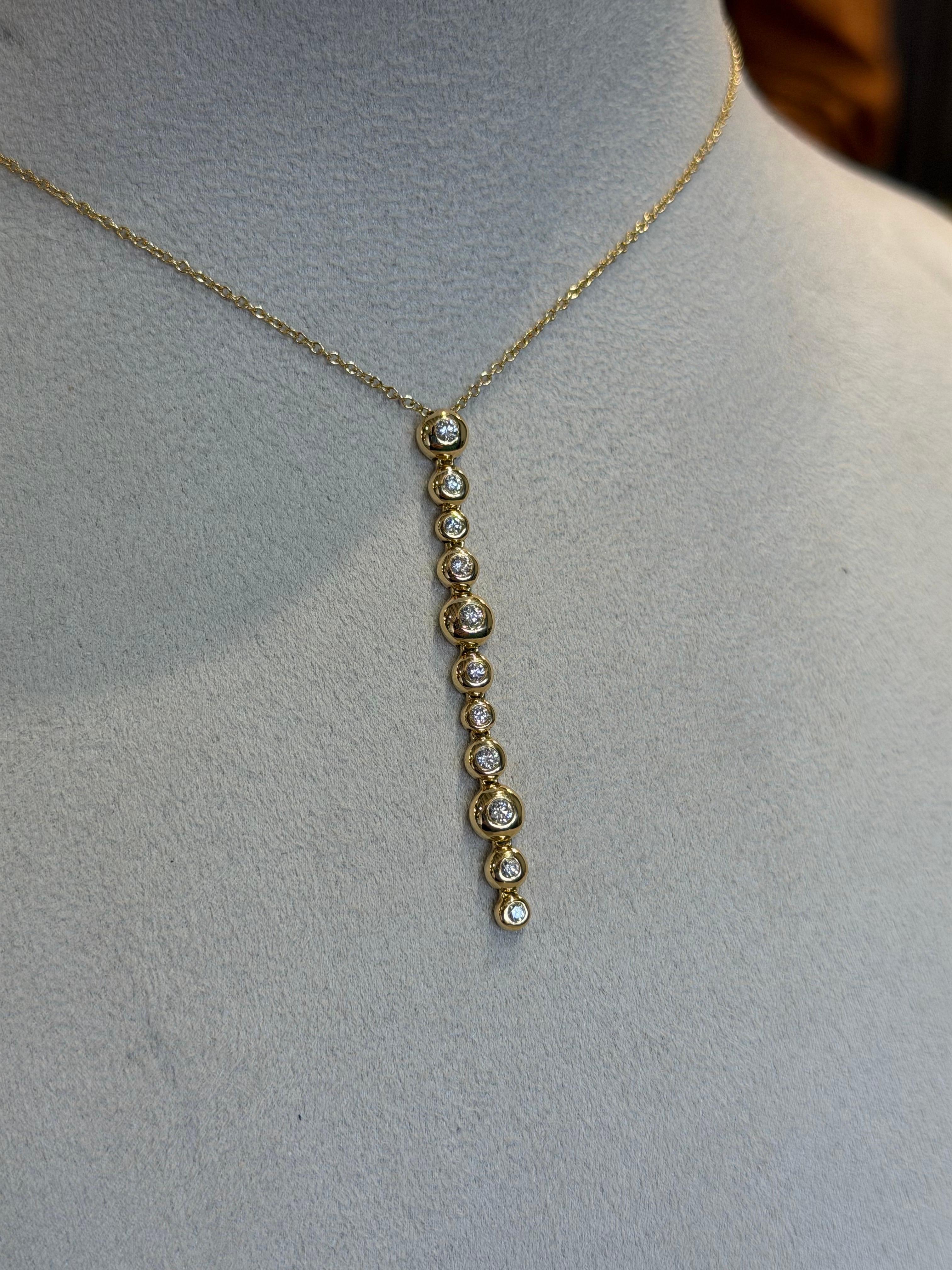 De las mujeres Collar Gota Diamante Blanco Oro Amarillo 18ct en venta