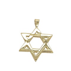 Pendentif étoile de David en or jaune massif 18ct, 24,50 mm
