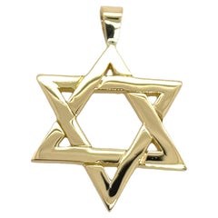 18ct Yellow Solid Gold Star of David Pendant, 24.50mm