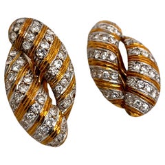 18ct Yellow & White Diamond Earrings Set With 2.4ct Natural Diamonds