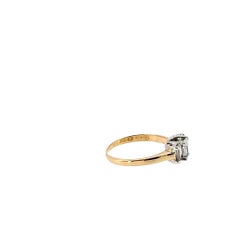 18ct Yellow & White Gold 3 Stone Ring, Set With 0.65ct Natural Diamonds