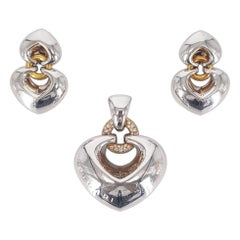 18ct Yellow 
White Gold Bulgari Pendant 
Earrings Set