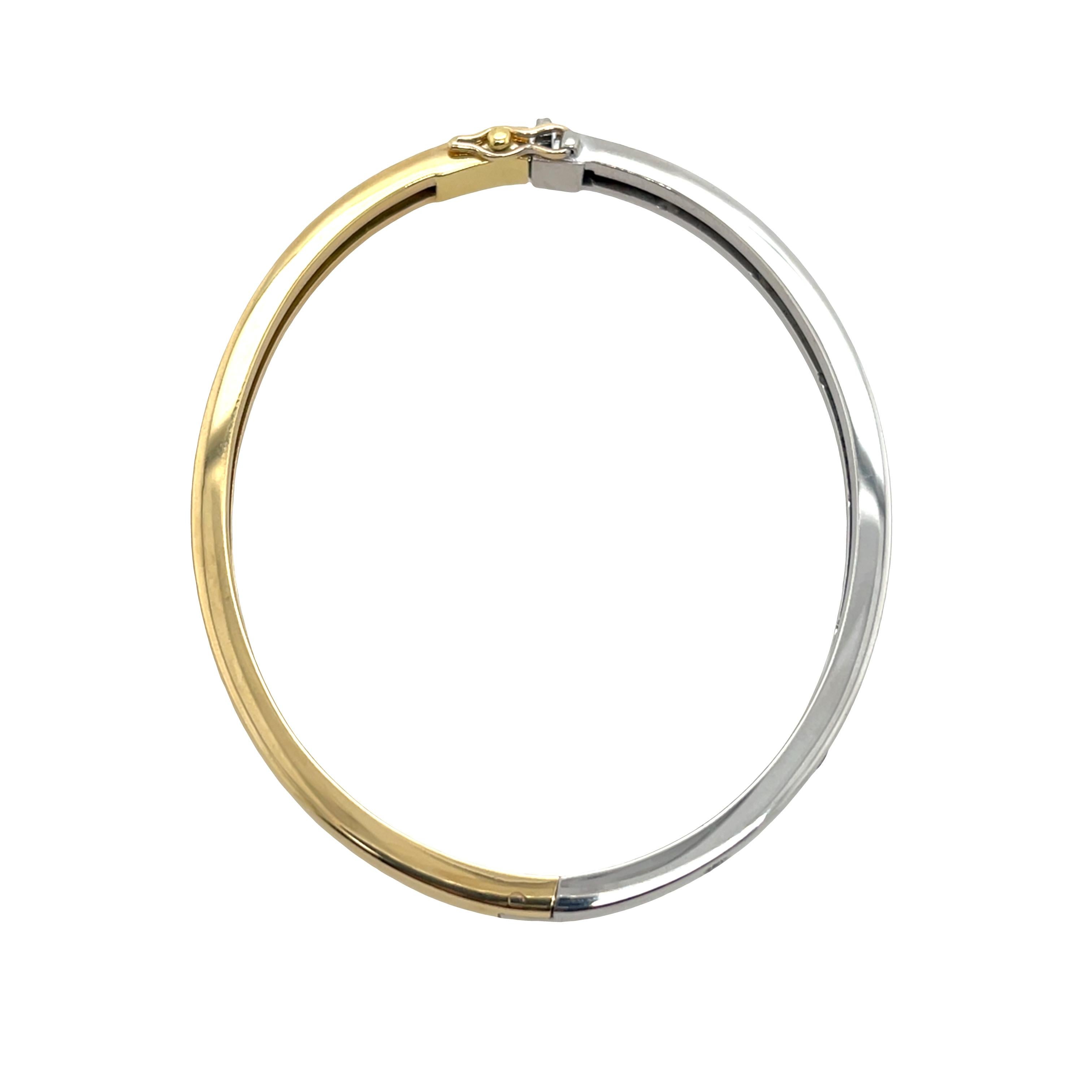 Pulsera de diamantes de oro amarillo y blanco de 18 ct con 7 diamantes naturales, 0,30 ct Corte princesa en venta