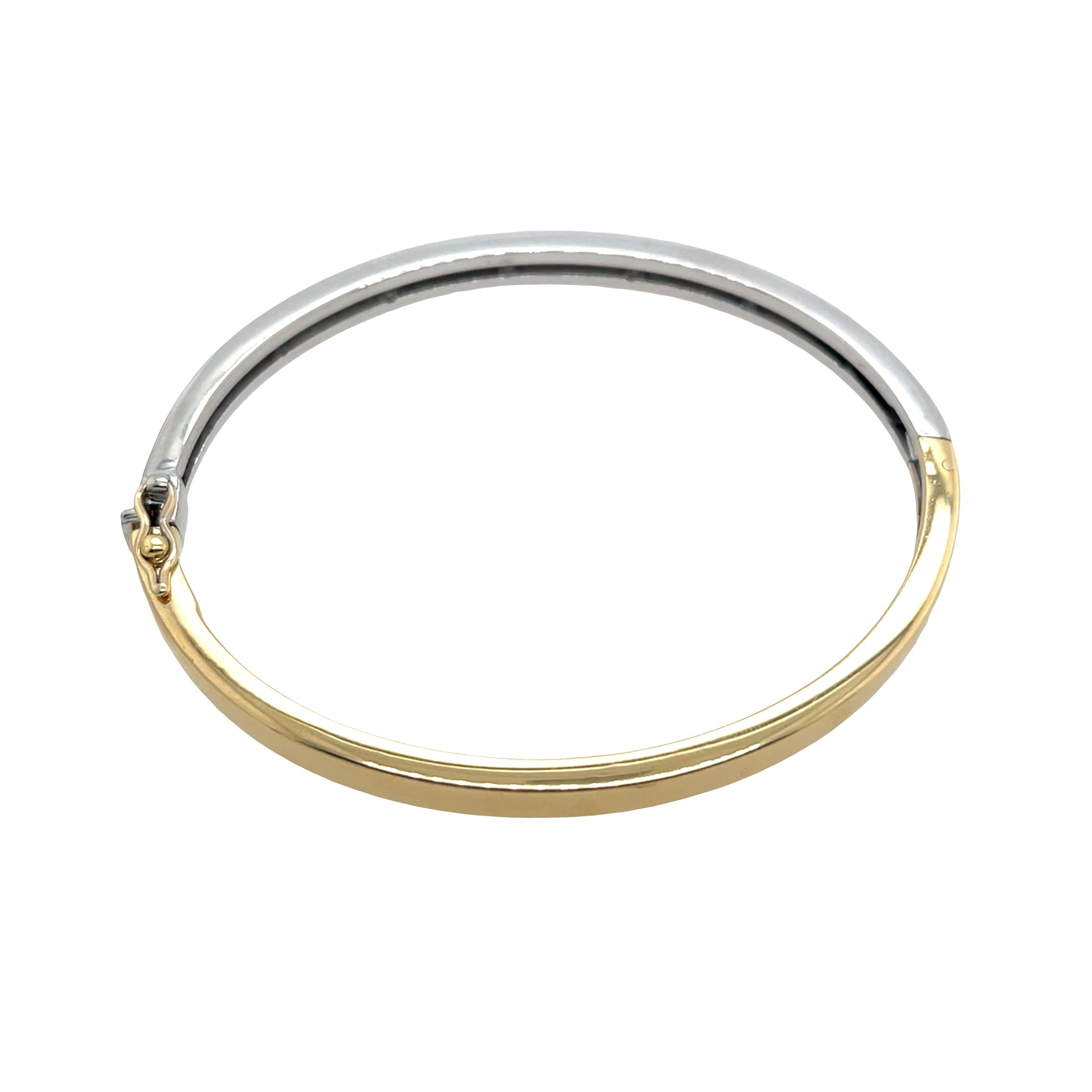 Pulsera de diamantes de oro amarillo y blanco de 18 ct con 7 diamantes naturales, 0,30 ct en Excelente estado para la venta en London, GB