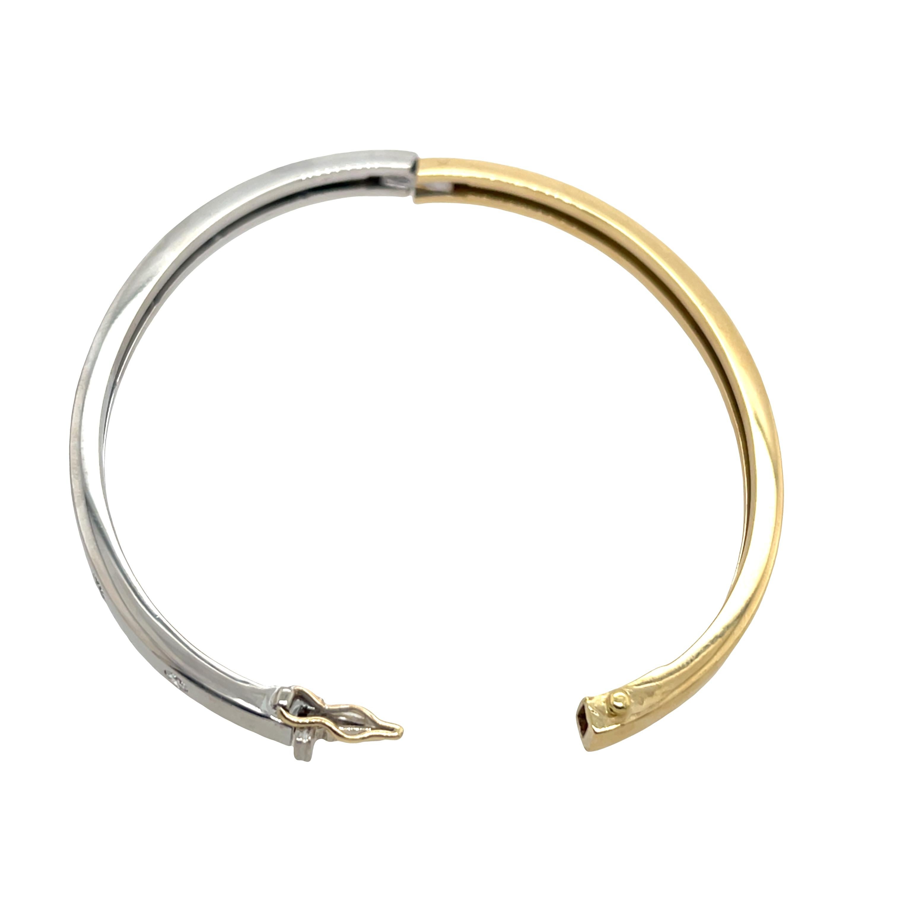 De las mujeres Pulsera de diamantes de oro amarillo y blanco de 18 ct con 7 diamantes naturales, 0,30 ct en venta