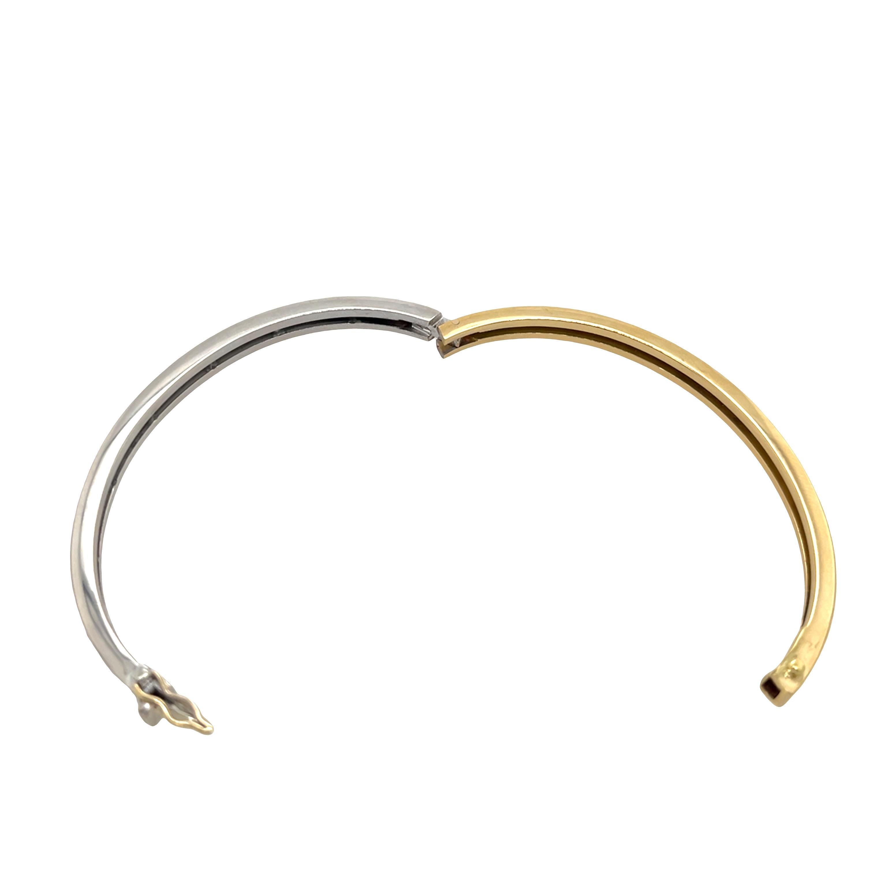 Pulsera de diamantes de oro amarillo y blanco de 18 ct con 7 diamantes naturales, 0,30 ct en venta 1