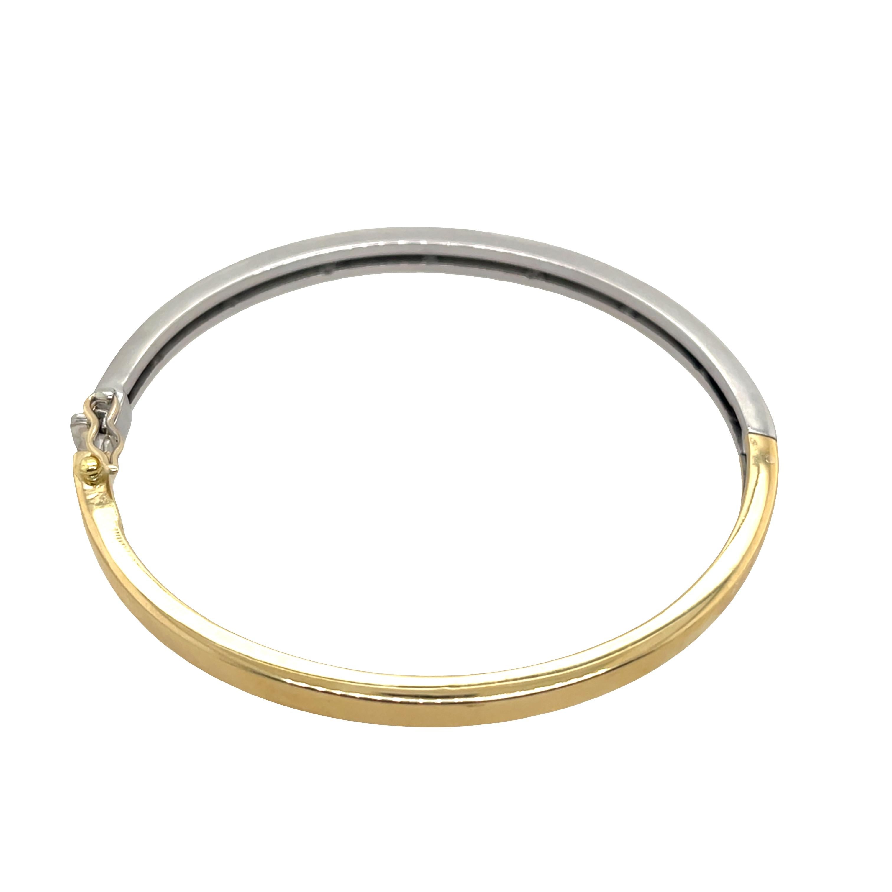 Pulsera de diamantes de oro amarillo y blanco de 18 ct con 7 diamantes naturales, 0,30 ct en venta 2