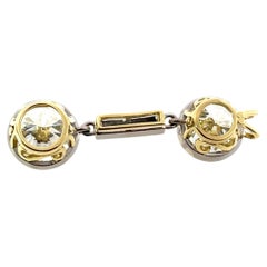 Halskette mit Diamant-Tropfenanhänger aus 18-Karat-Gelb- und Weißgold – 8,22 Karat und 6,48 Karat
