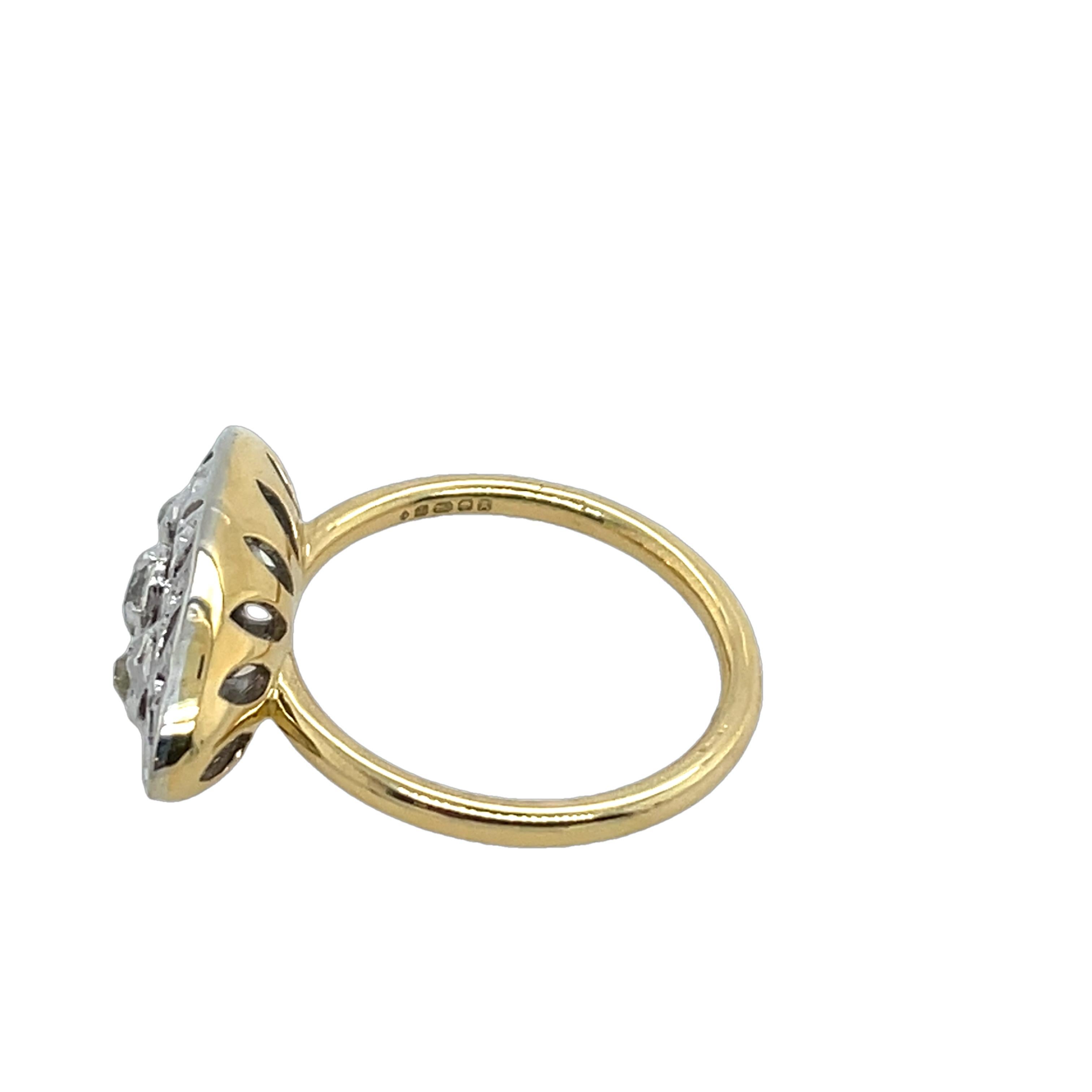 Bague en or jaune et blanc 18 carats sertie de diamants naturels de 0,25 carat Unisexe en vente