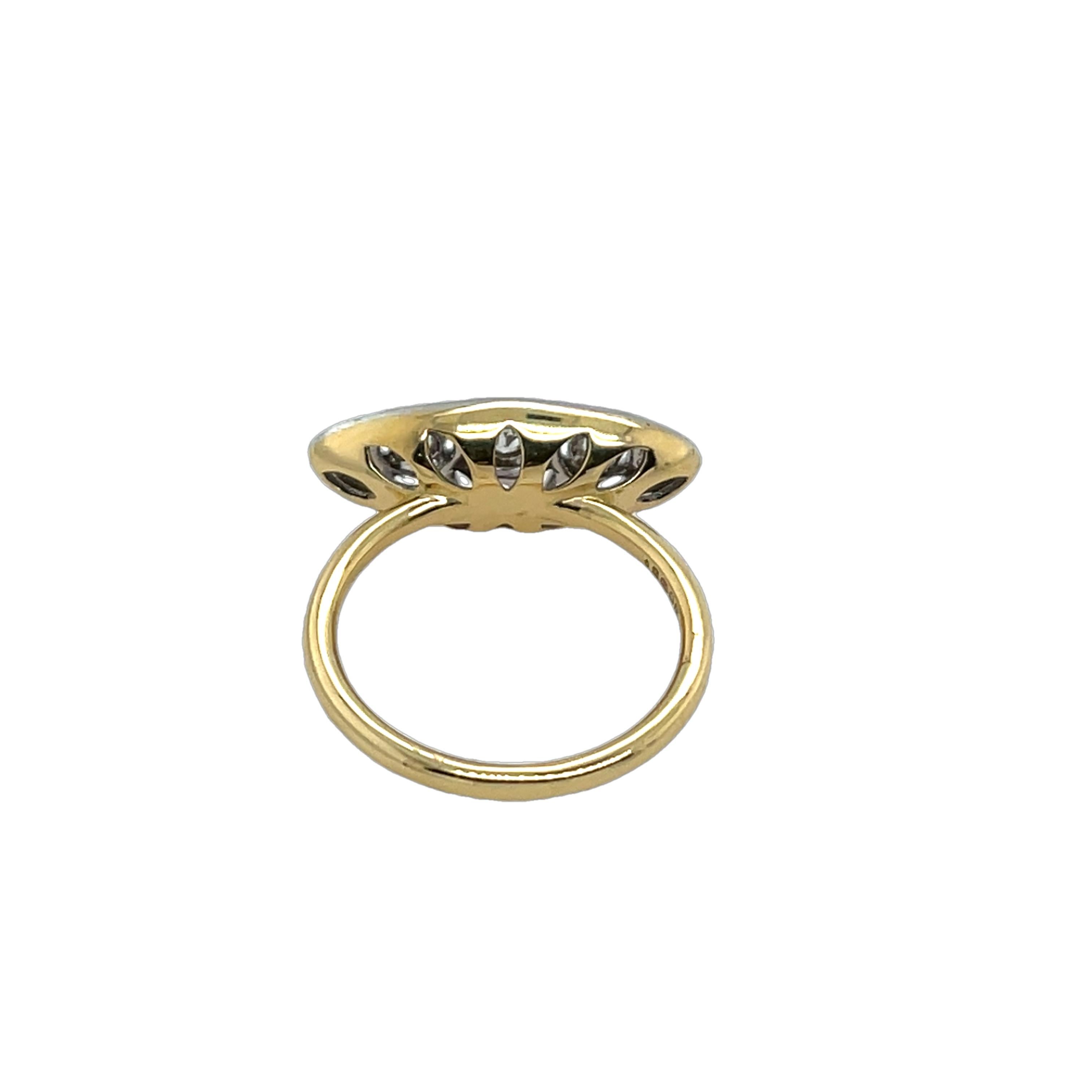 Bague en or jaune et blanc 18 carats sertie de diamants naturels de 0,25 carat en vente 1