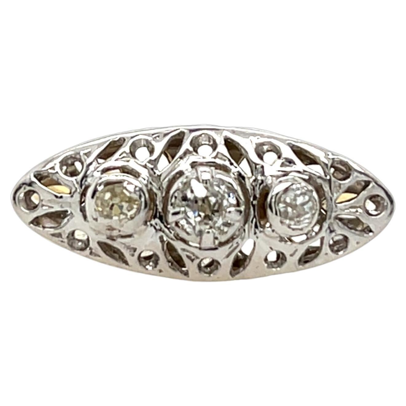 18ct Gelb & Weißgold Diamantring mit 0,25ct natürlichen Diamanten