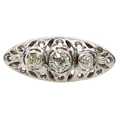 18ct Gelb & Weißgold Diamantring mit 0,25ct natürlichen Diamanten