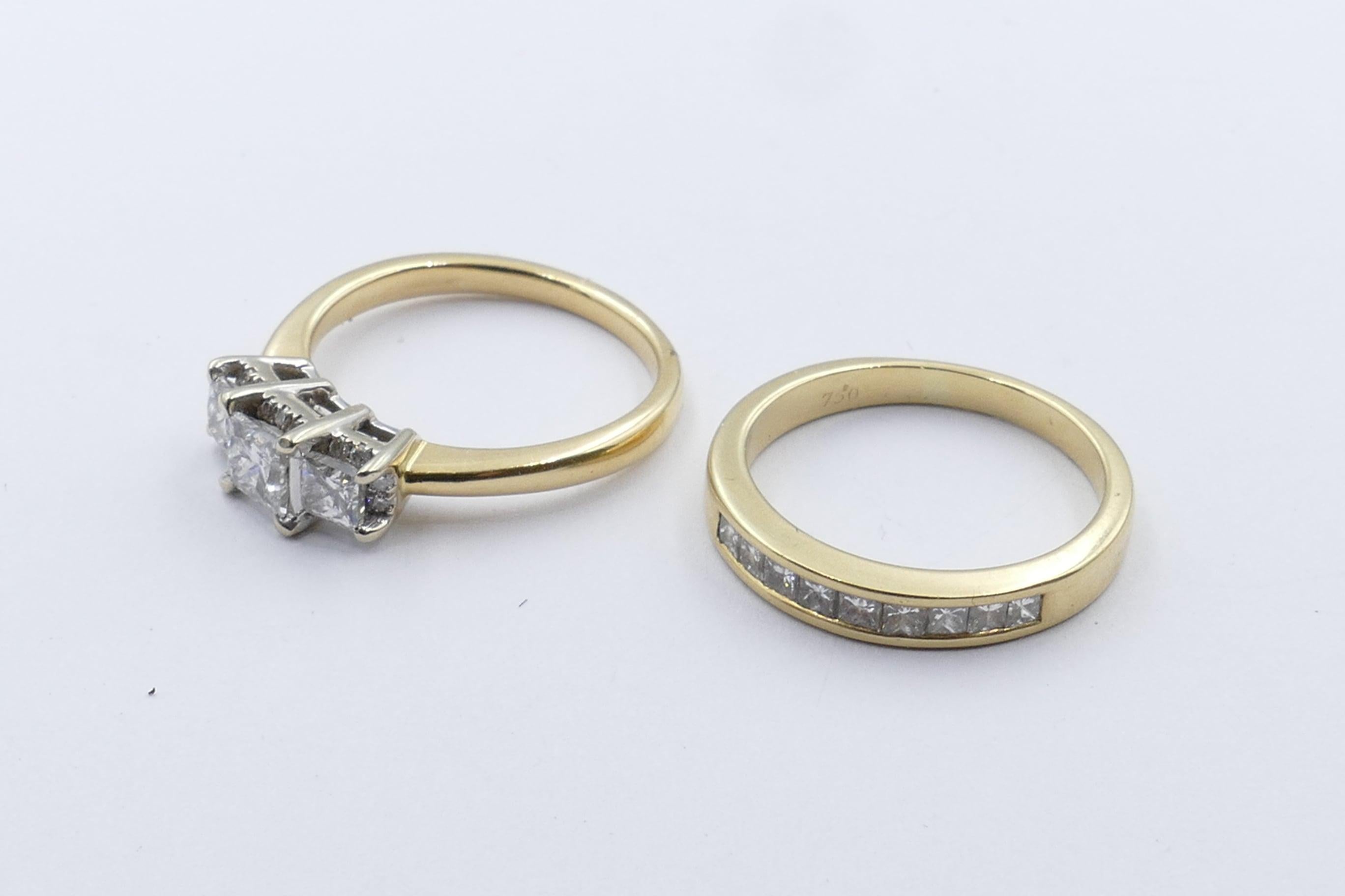 18 Carat Yellow or White Gold Diamond Ring Suite For Sale 1