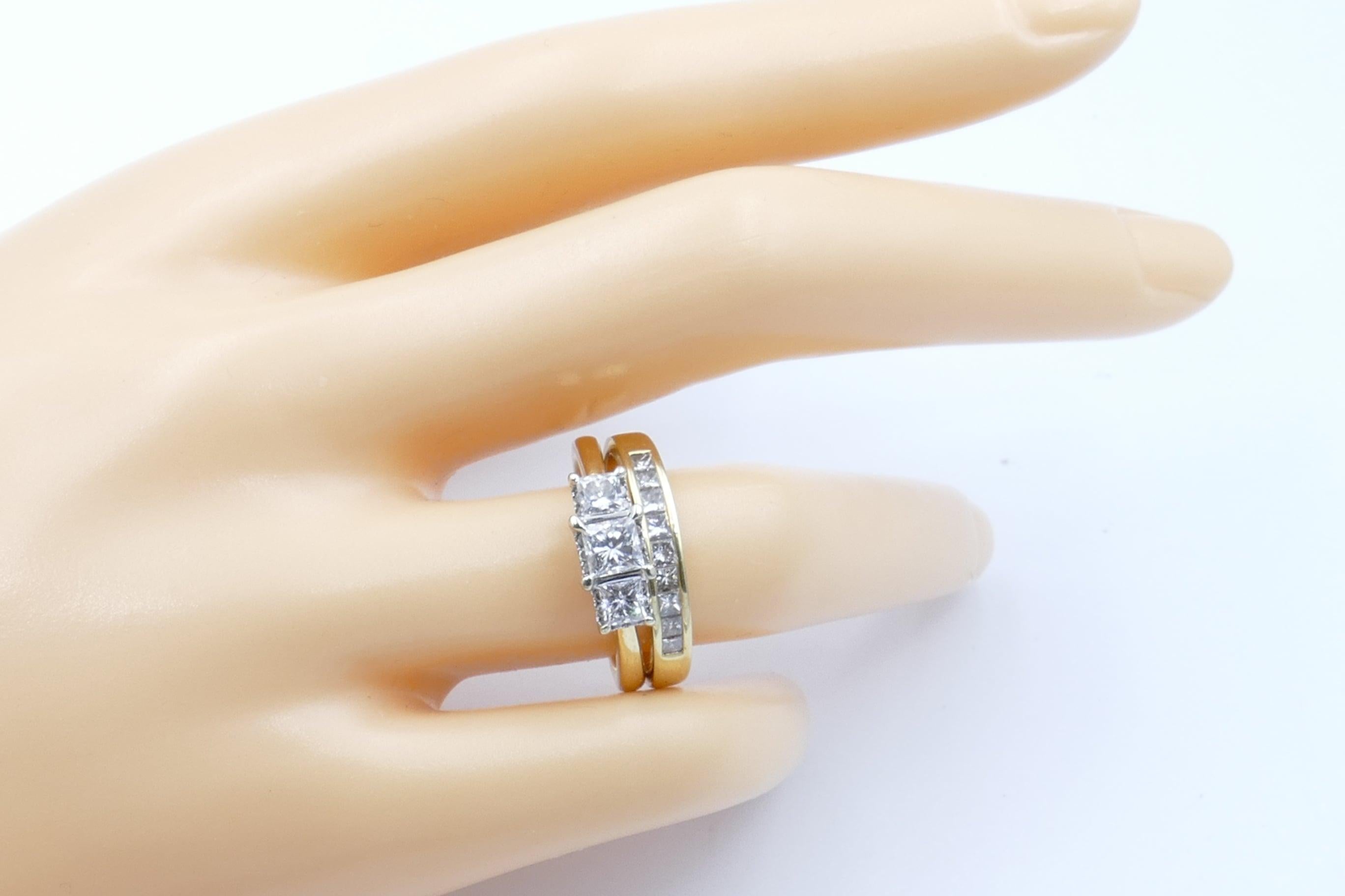 18 Carat Yellow or White Gold Diamond Ring Suite For Sale 2