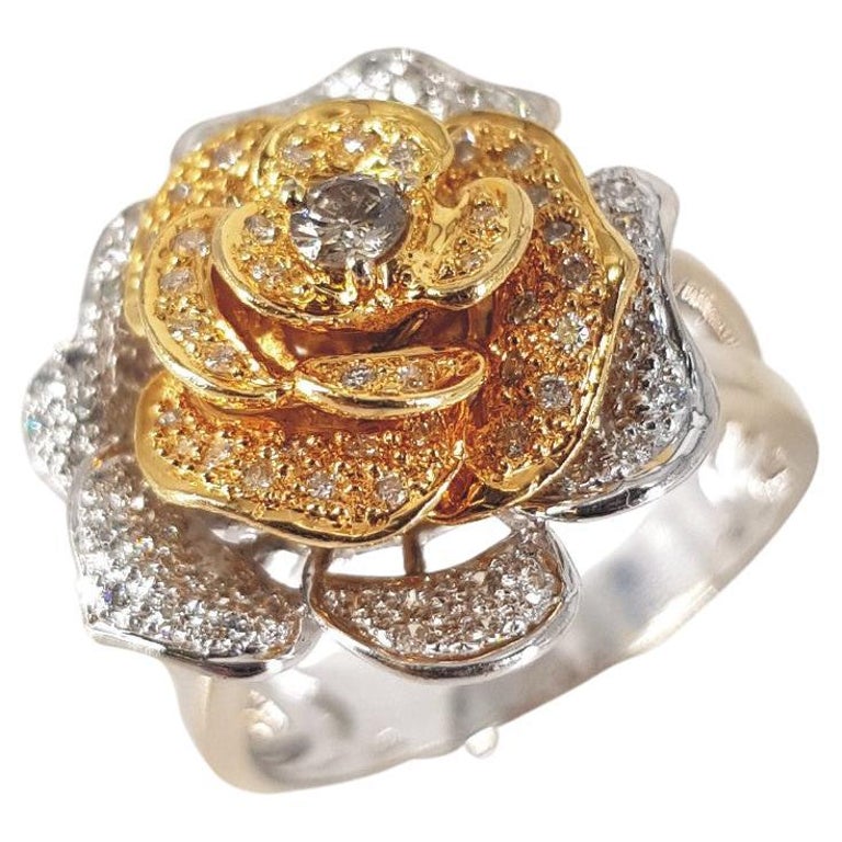 Antique Art Deco 18ct Yellow Gold Diamond Daisy Cluster Engagement Ring  0.65ct / Size I or 4.5 -  Australia