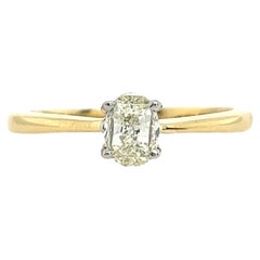 18ct Yellow & White Gold Diamond Solitaire Ring Set With 0.57ct Oval Shape 