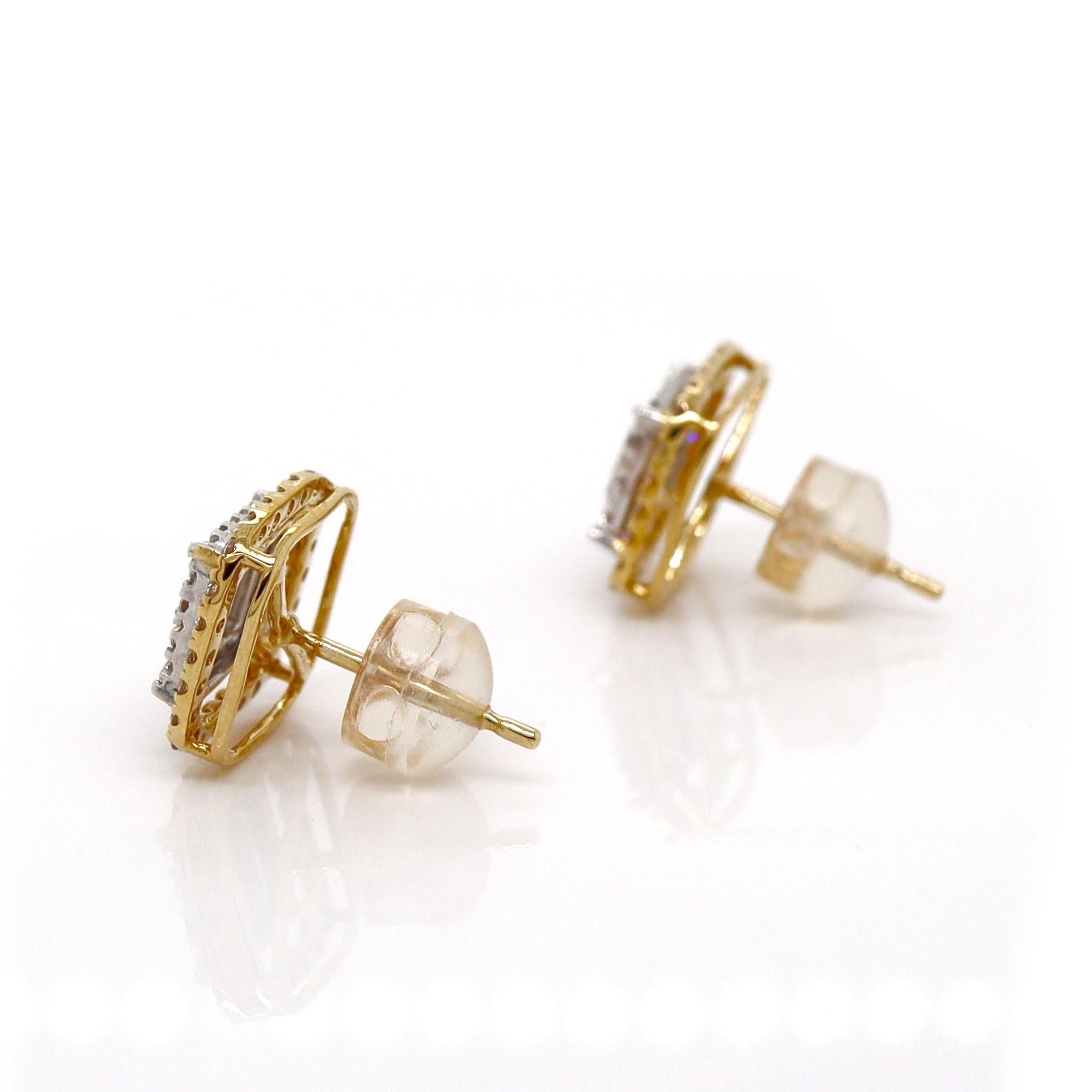 Orecchini con diamanti in oro giallo e bianco 18CT In condizioni Nuovo in vendita a Sydney, NSW