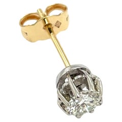 Einzelner Ohrring aus 18-karätigem Gelb- und Weißgold mit Diamant