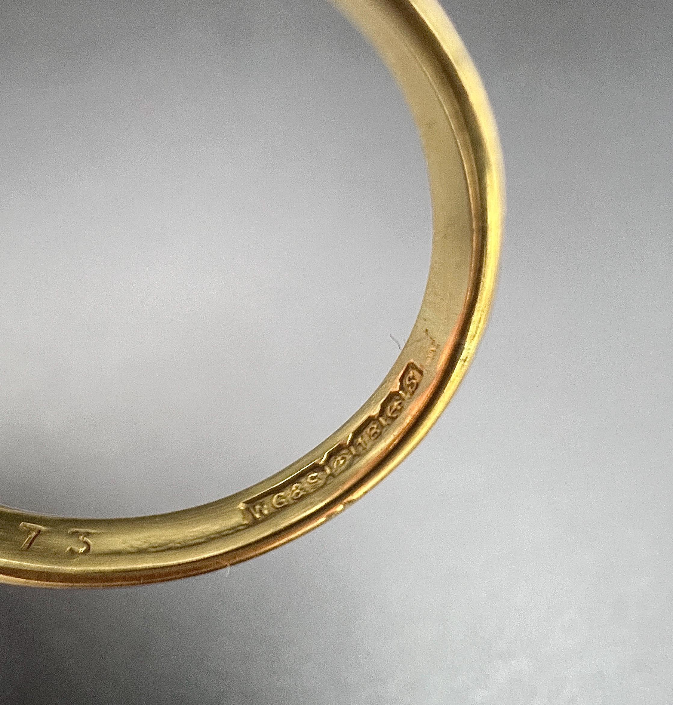 Quadrato Anello a grappolo quadrato in oro 18 ct, smeraldo e diamante, con marchio Birmingham 1967 in vendita
