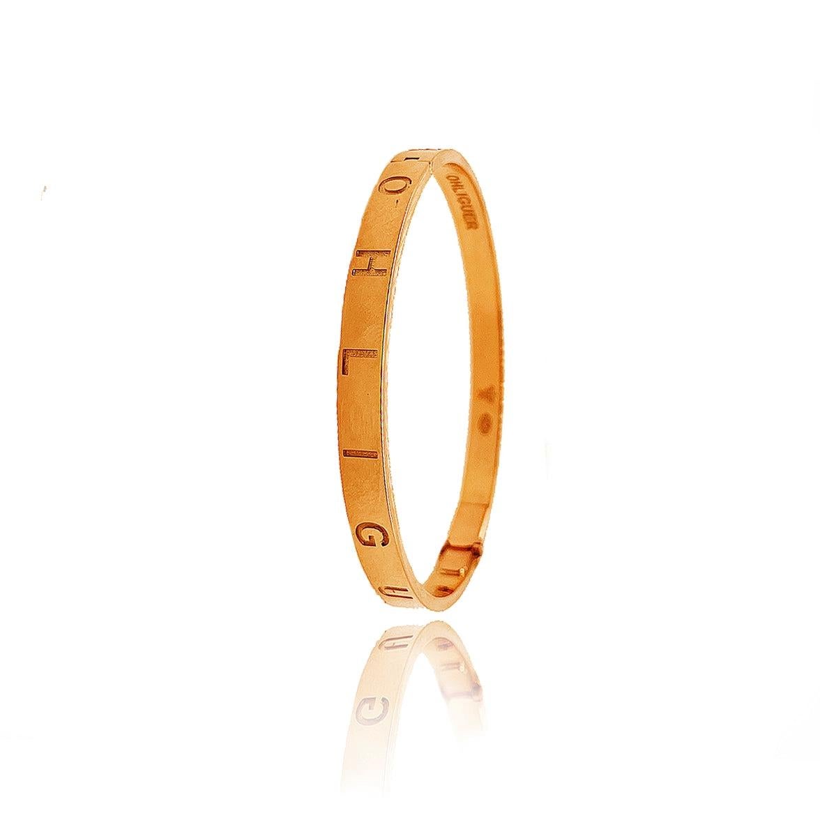 Bracelet manchette jonc en or massif jaune, blanc ou rose 18 carats en vente 14