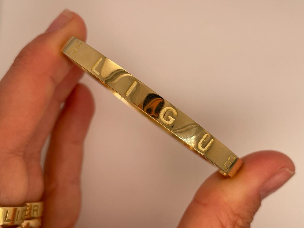 Bracelet manchette jonc en or massif jaune, blanc ou rose 18 carats en vente 2