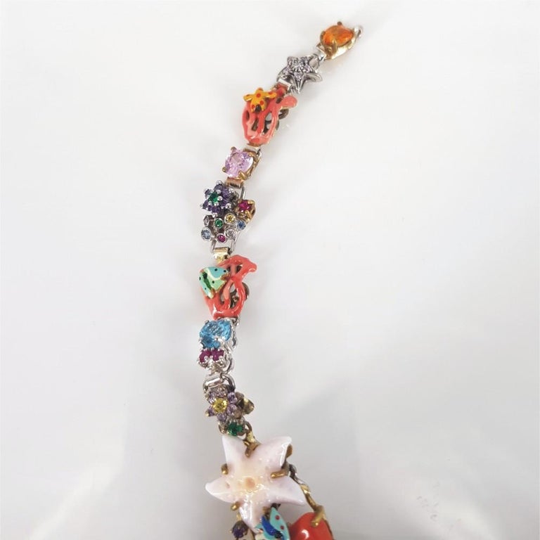 18ct Yellow White & Rose Gold Santagostino Caribbean Reef Necklace For Sale 3