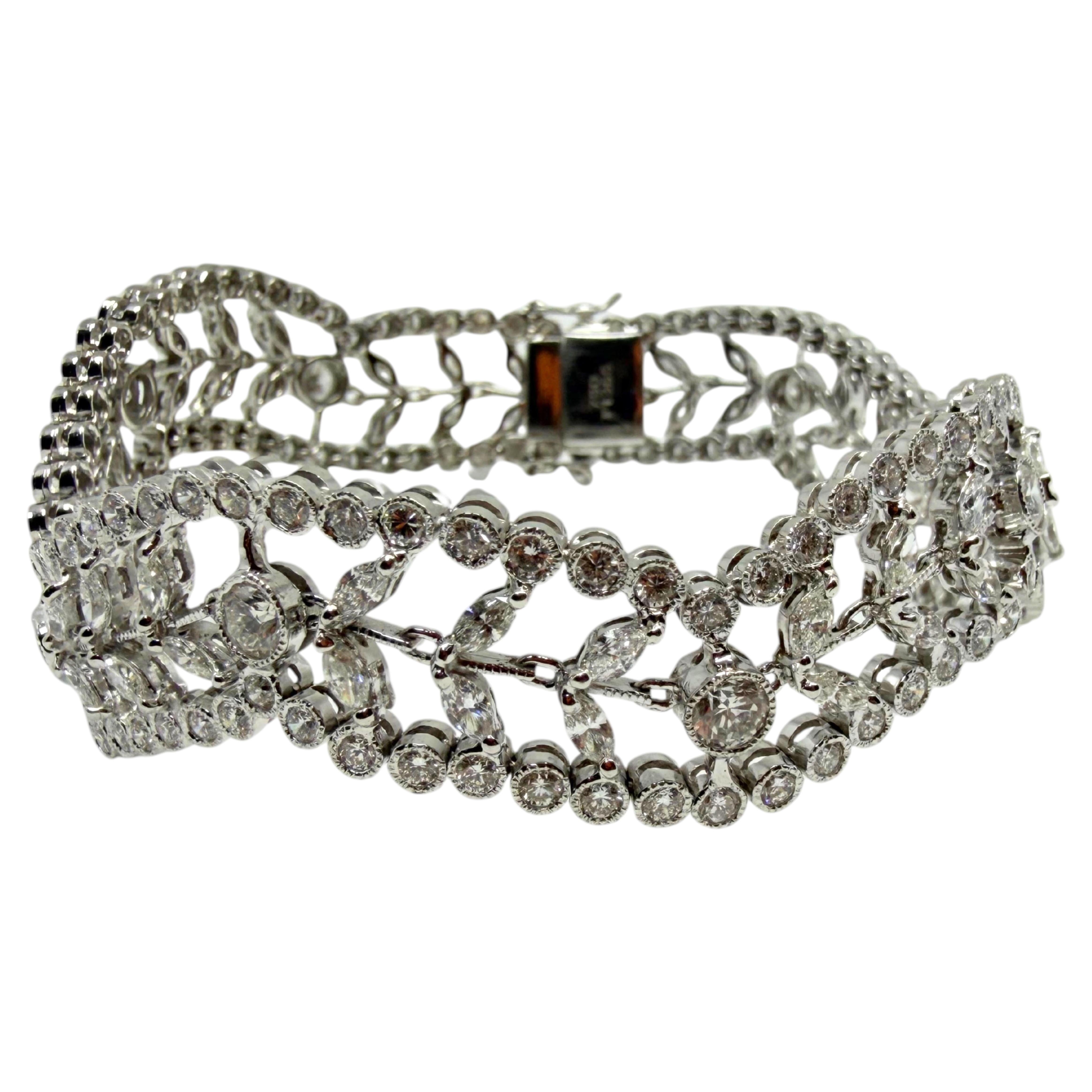 18K 10.04 Carat Diamond Bracelet - 7.25 inches For Sale