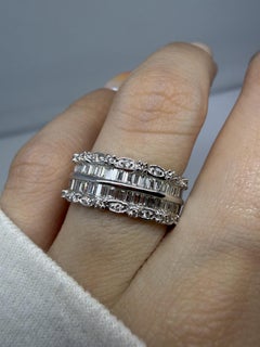 18k 1.12 Carat Baguette Cut Diamond Eternity Band - Size 6.50