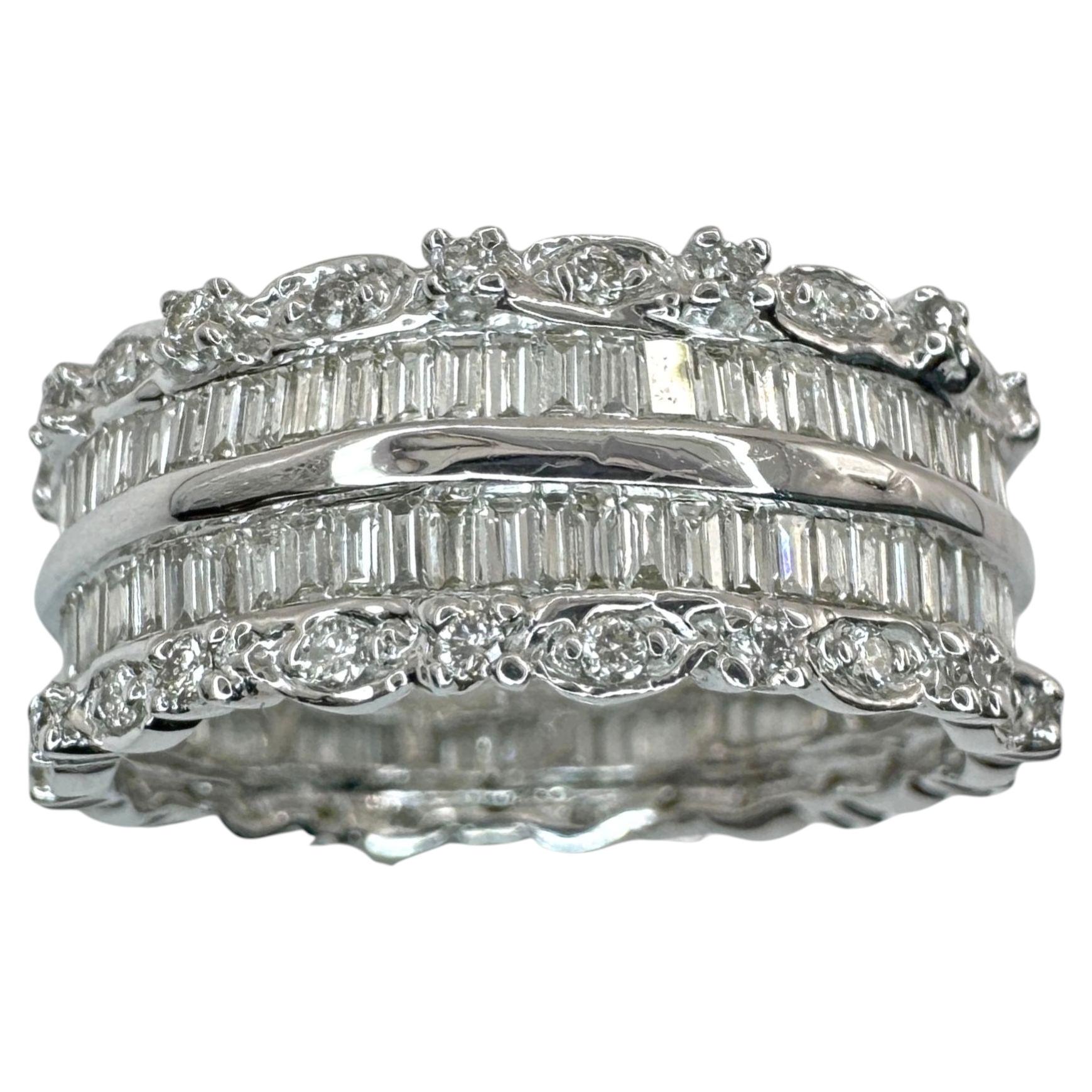 18k 1,12 Karat Baguetteschliff Diamant Eternity Band - Größe 6.50