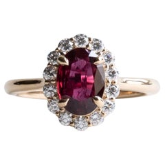18K 1,36CT Rubin-Diamant-Cluster-Ring