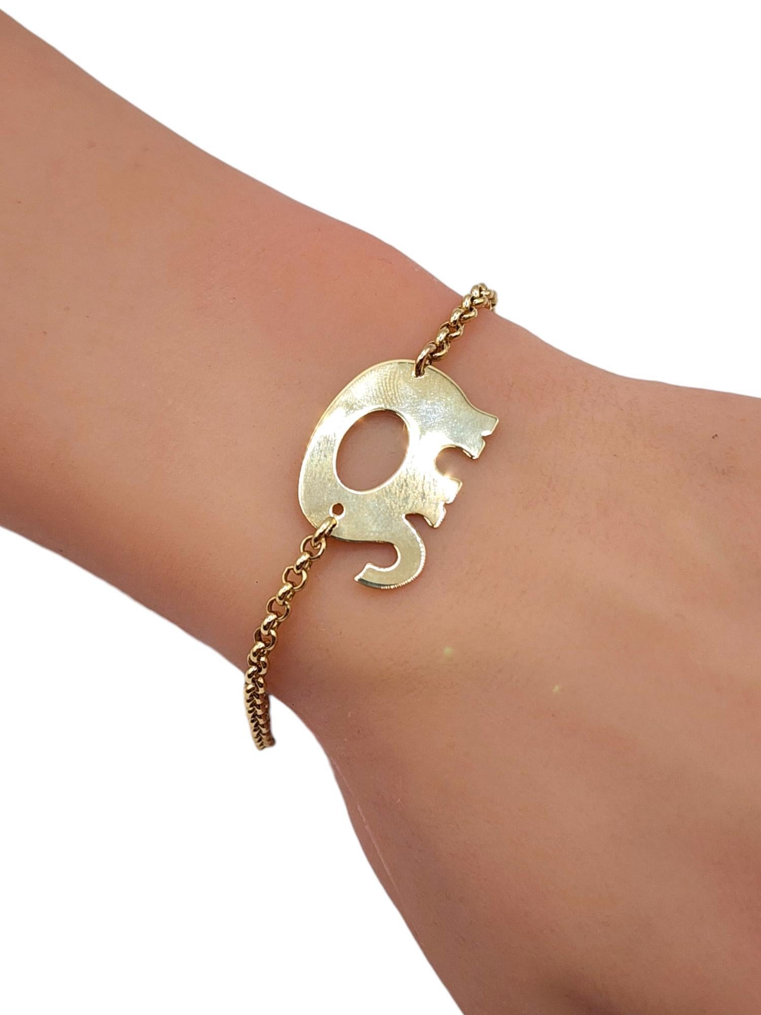 Bracelet chaîne éléphant en or jaune 18 carats et 14 carats n° 20008 en vente 3