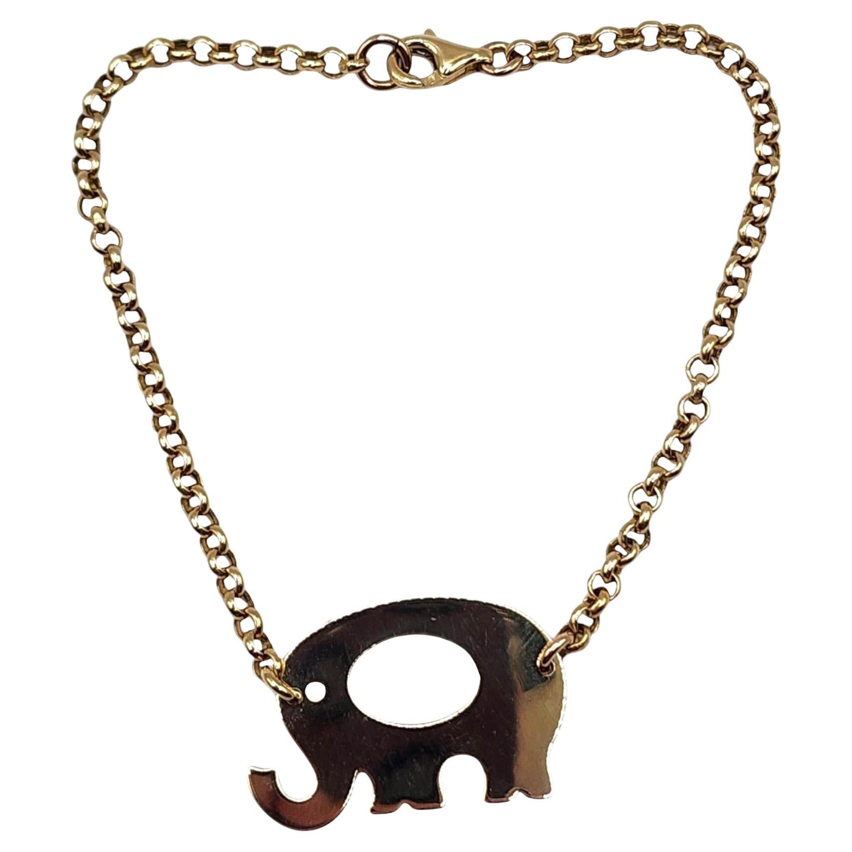 Bracelet chaîne éléphant en or jaune 18 carats et 14 carats n° 20008