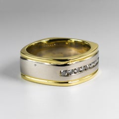 18K & 14K Two-Tone Diamond Wedding Band 0.25ct