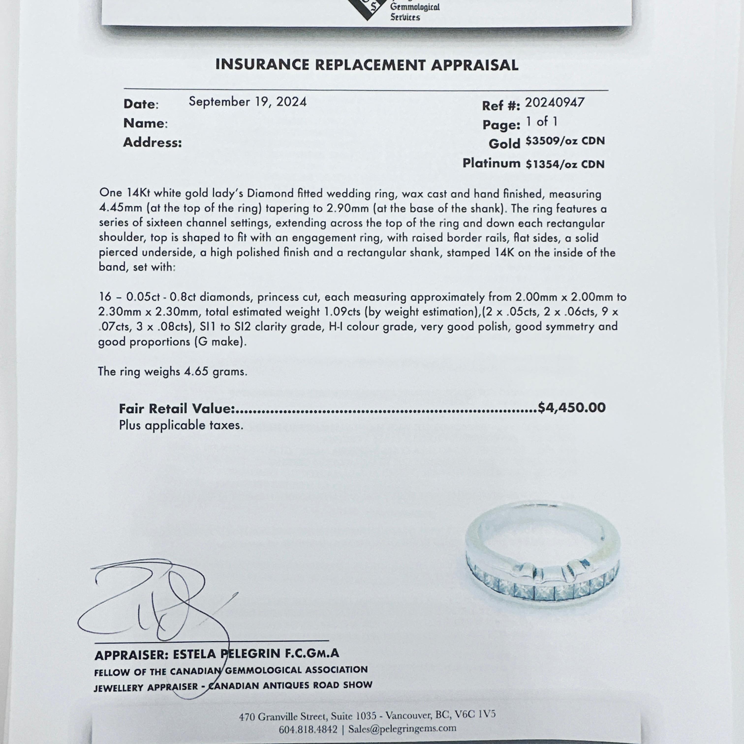 Here is a beautiful 18k/14k White Gold Natural Princess Diamond Engagement Ring Set.

First, we have the engagement ring. A stunning, meticulously crafted 18K white gold natural earth mined diamond engagement ring that exudes elegance and timeless