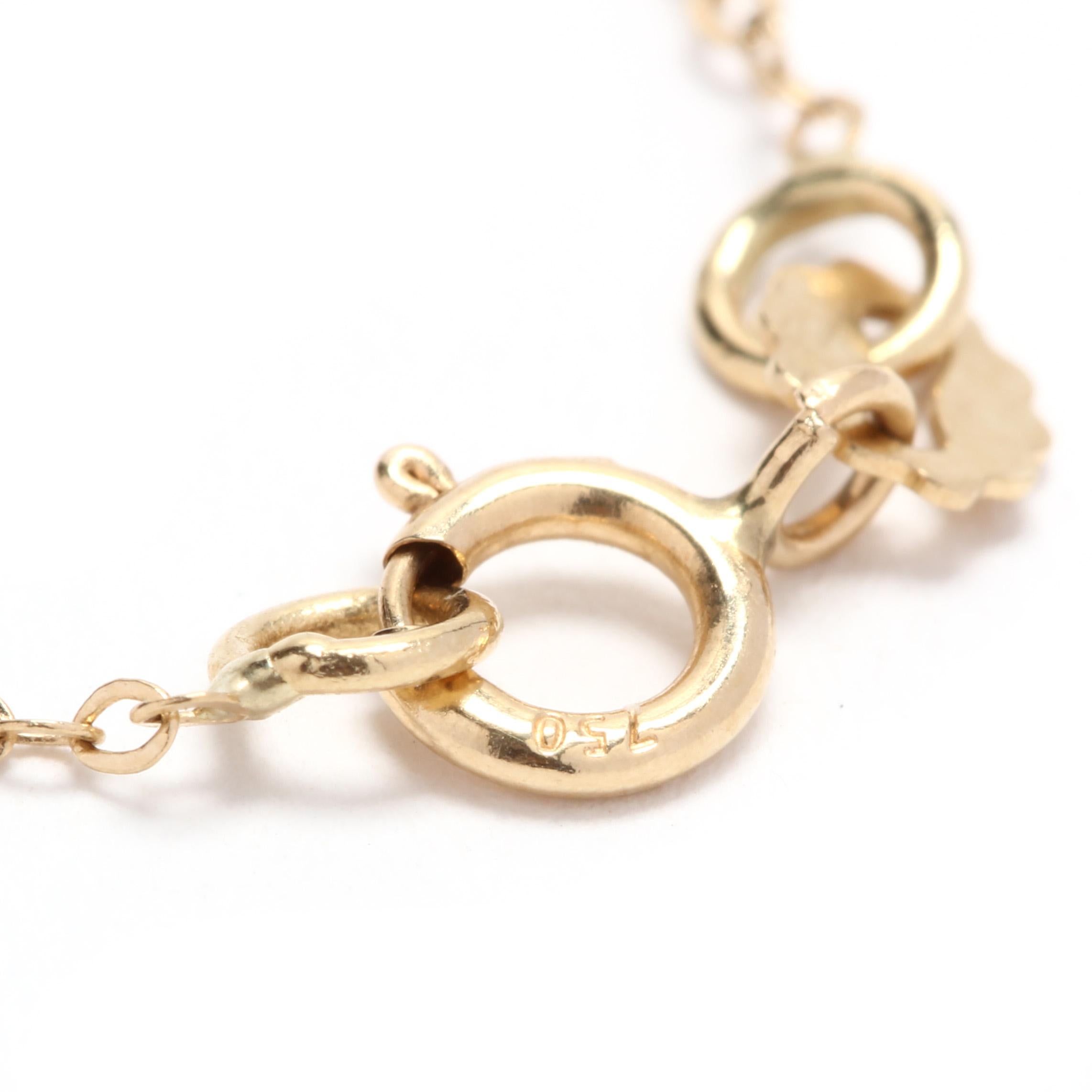 Women's or Men's 18-14 Karat Yellow Gold Diamond Circle Pendant Necklace